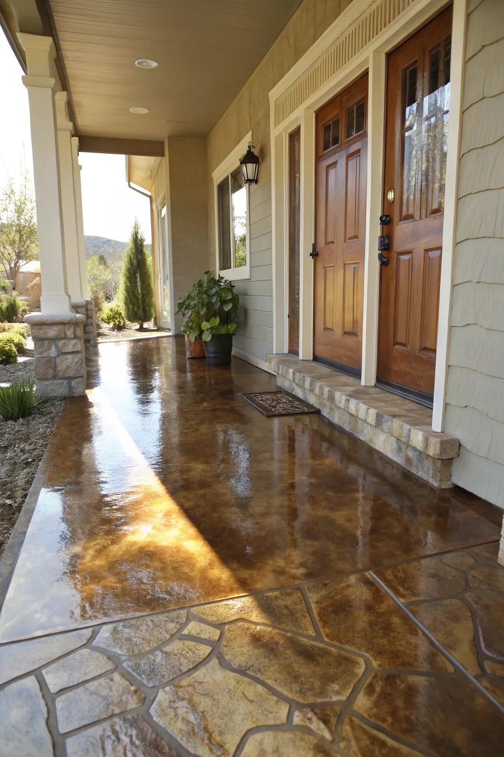 Metallic epoxy adds a glamorous touch.