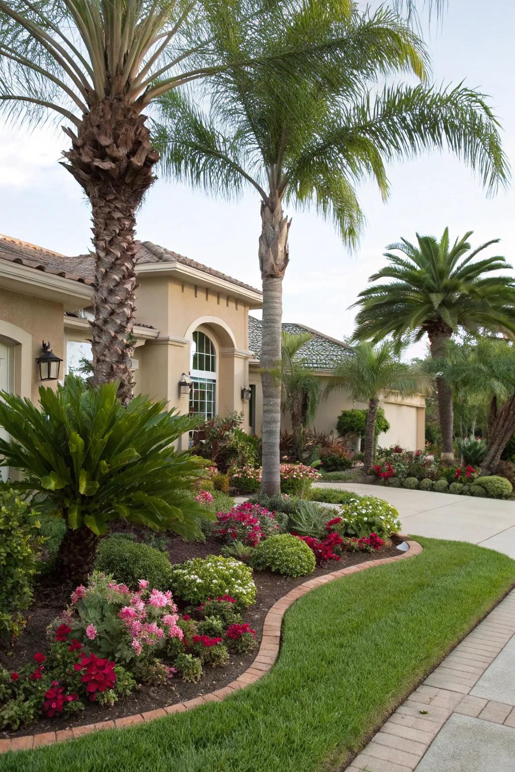 A themed landscape unifies your front yard with a distinct style.