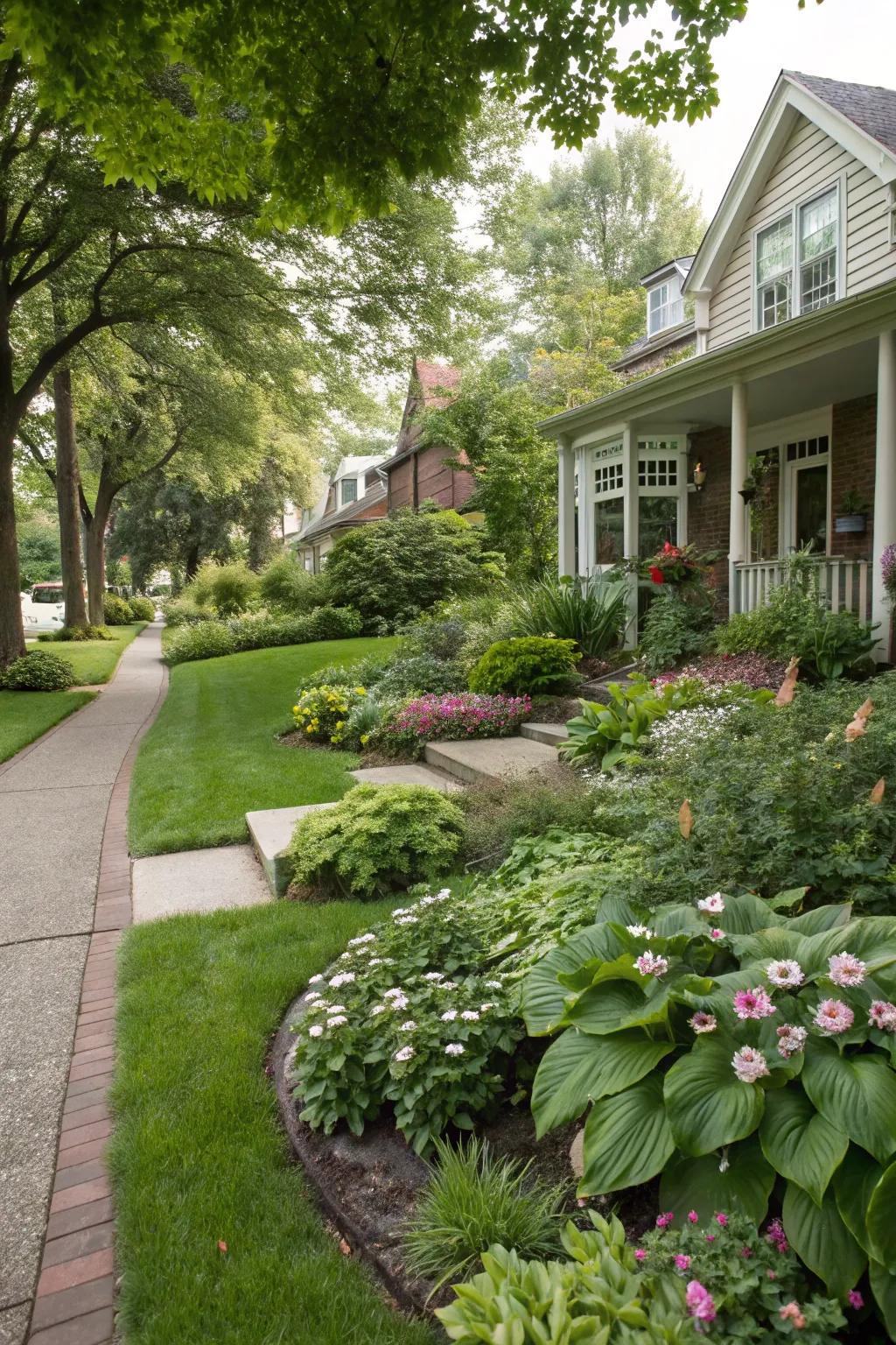 Planting berms add height and privacy naturally.