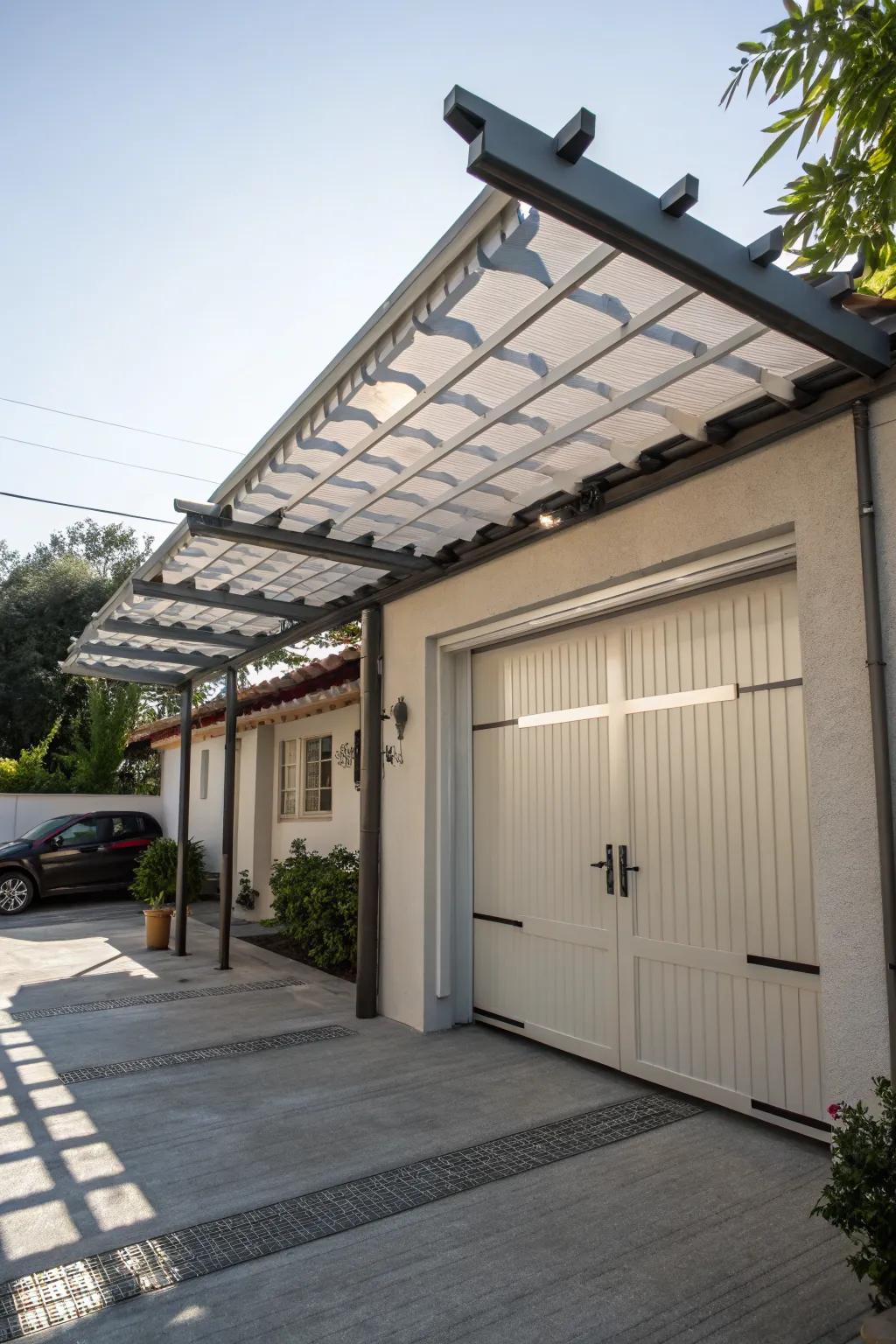 A pergola with sunshades for style and practicality.