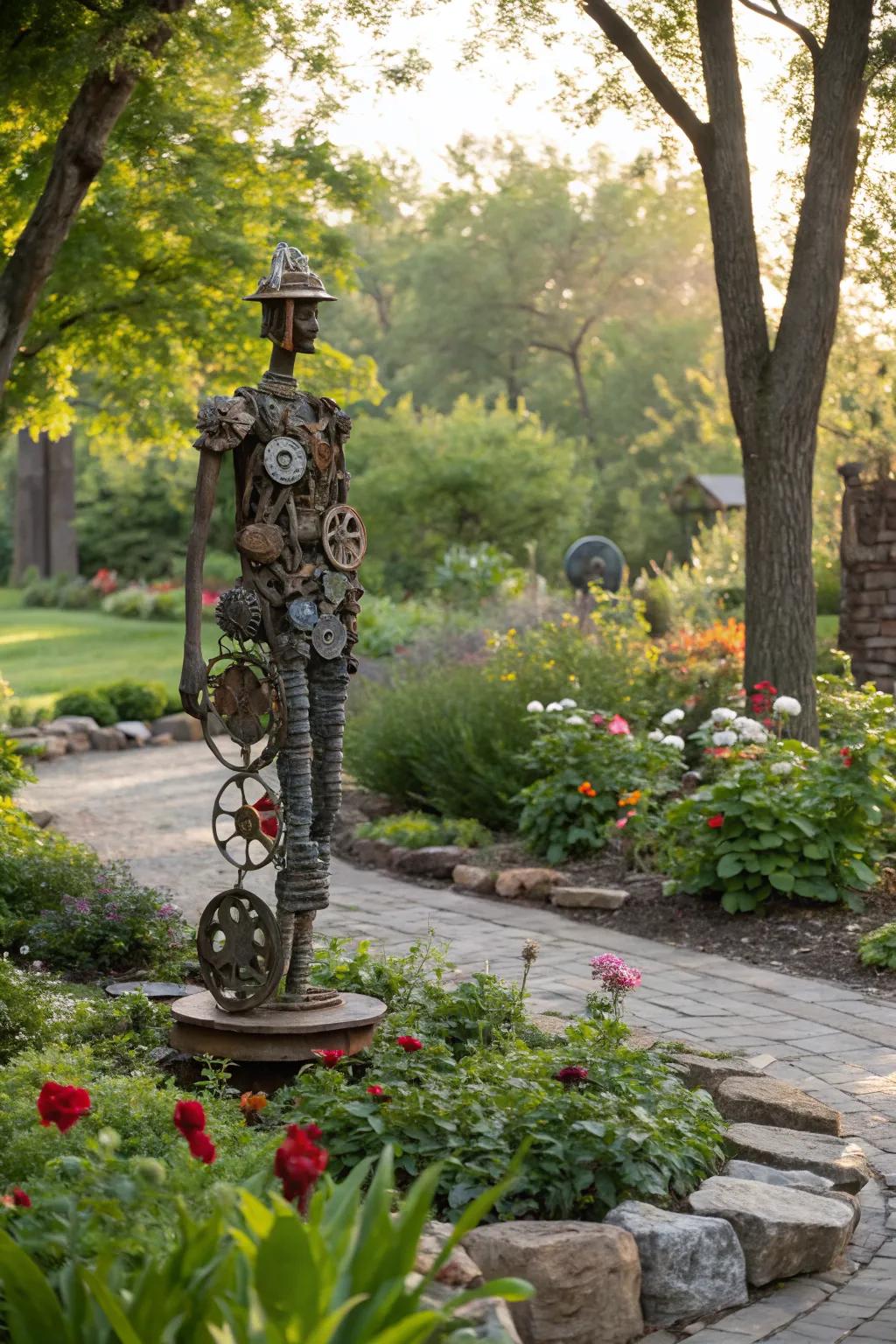 Create striking sculptures from junk metal.