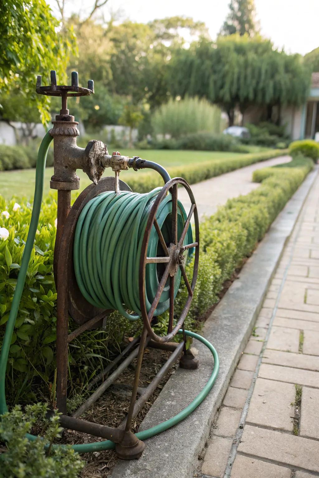 Spool storage keeps your hose tidy and ready for use.