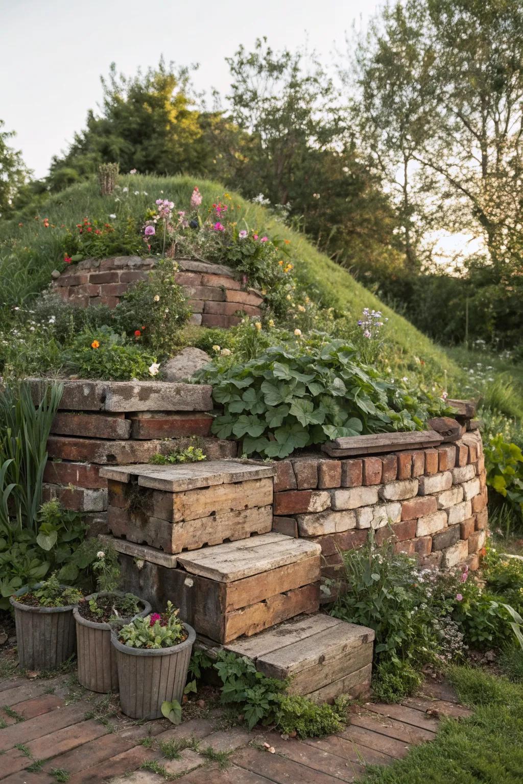 Recycled features add sustainability and charm.