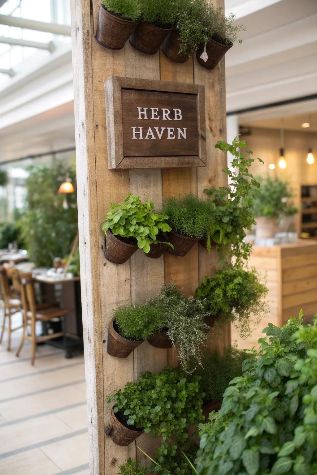 Vertical garden signs add style and save space.