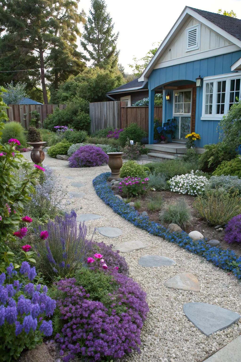 A bold color scheme makes the garden pop.