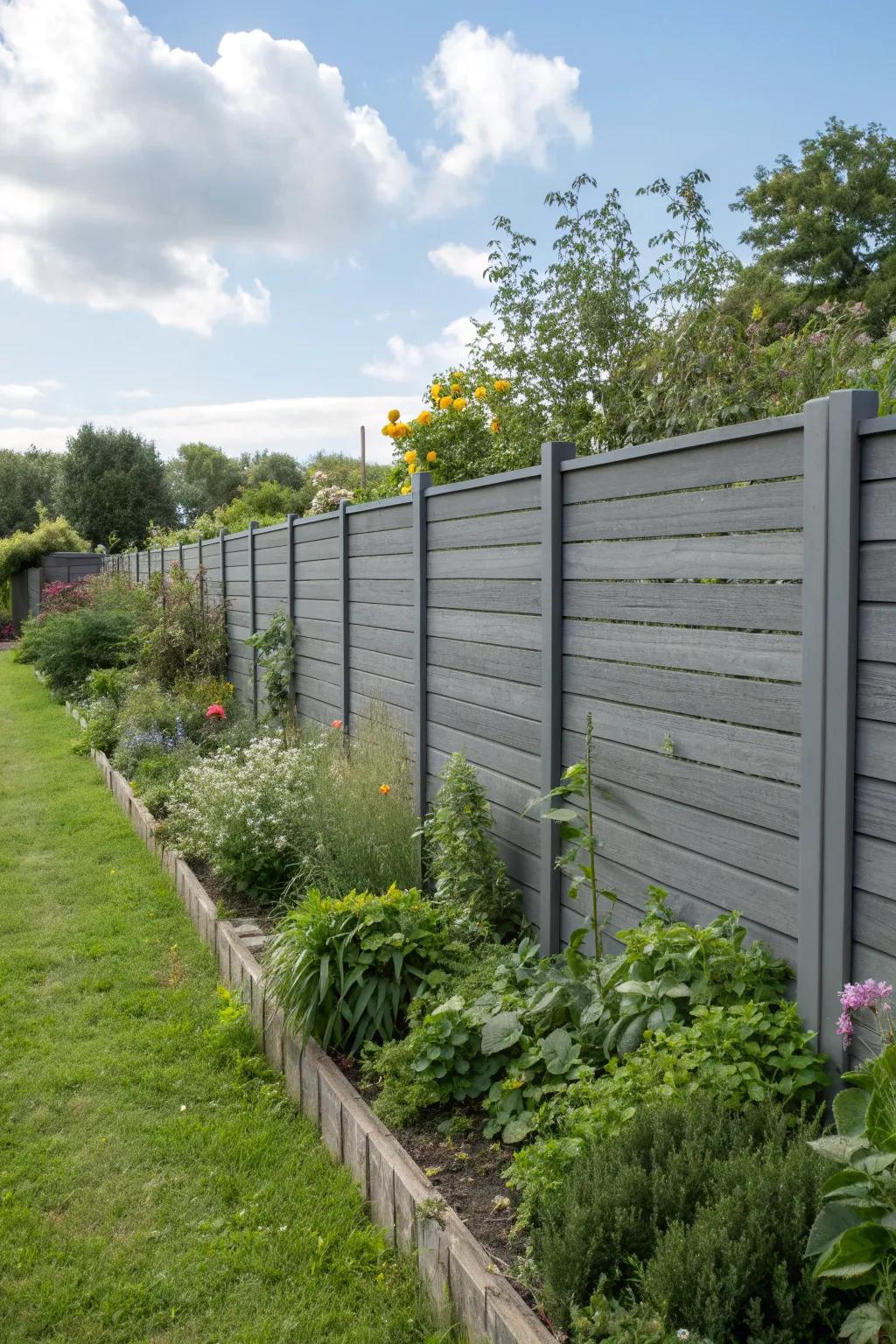 Choose eco-friendly materials for a sustainable grey fence.