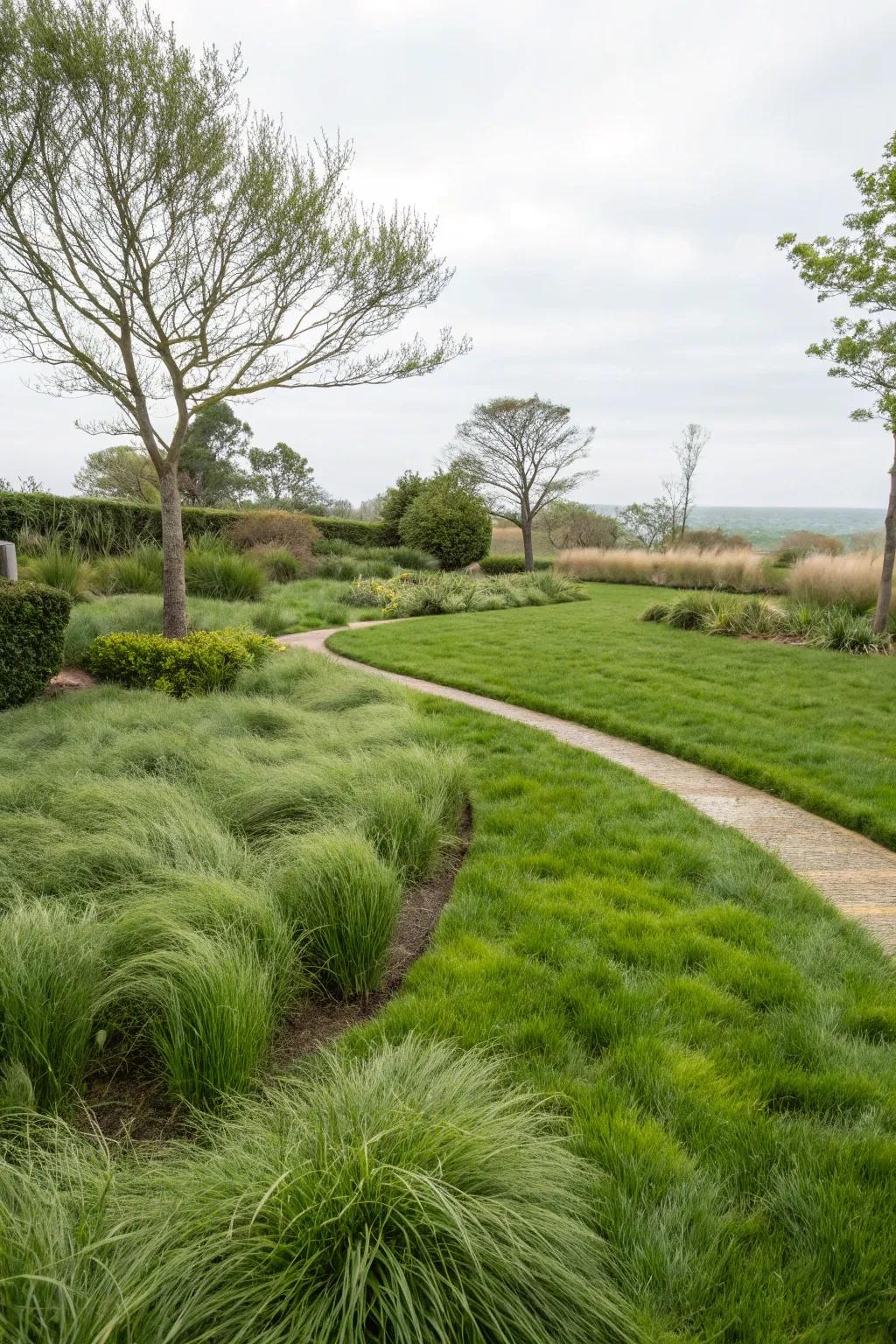 Fescue offers a hardy and low-maintenance grass alternative.