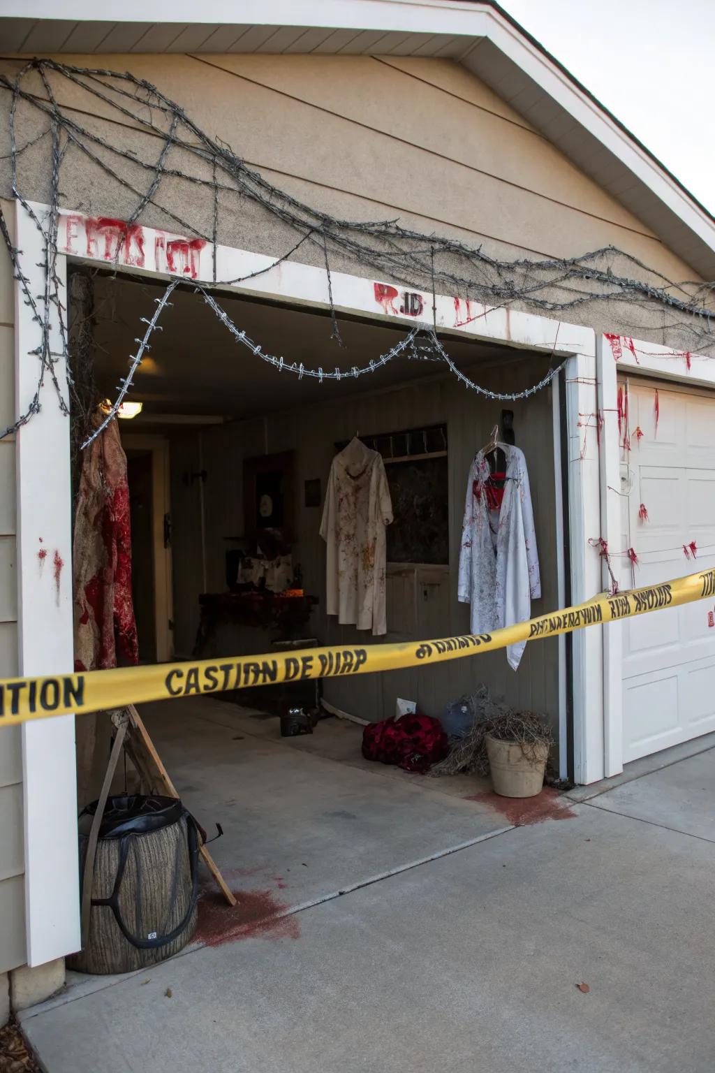 Create a thrilling zombie apocalypse scene in your garage.