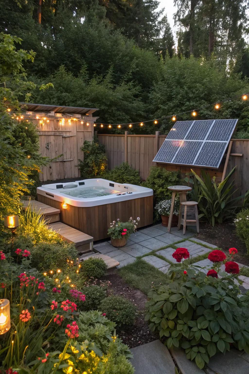 An eclectic mix of elements creates a unique and personal privacy solution.
