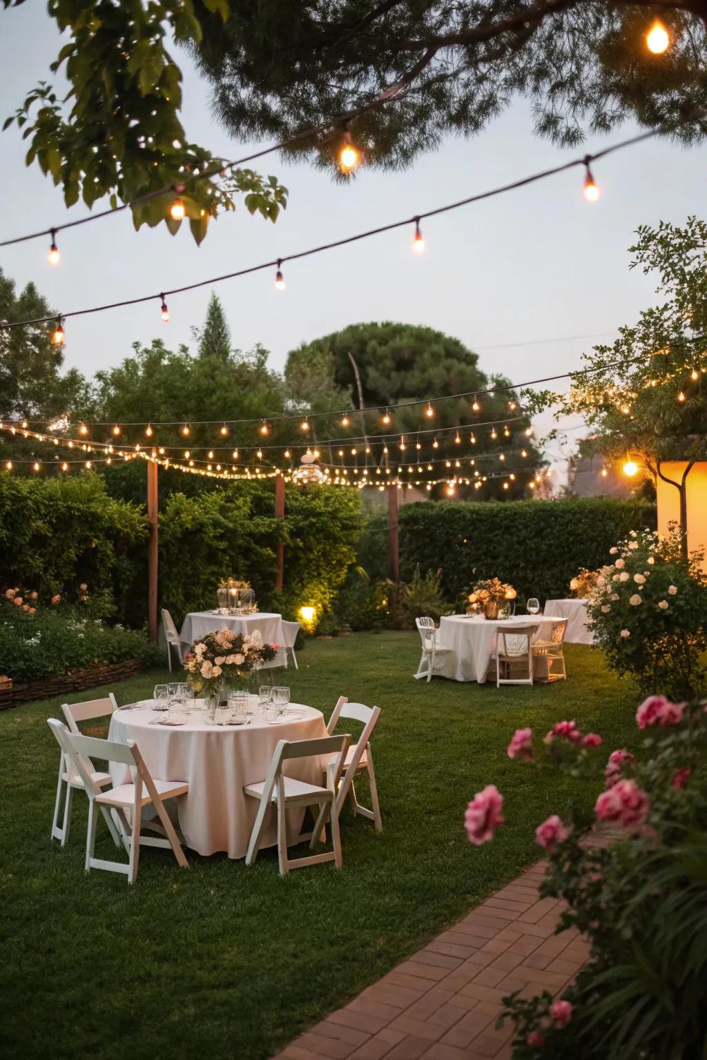 A garden party is the perfect way to enjoy a leveled yard.