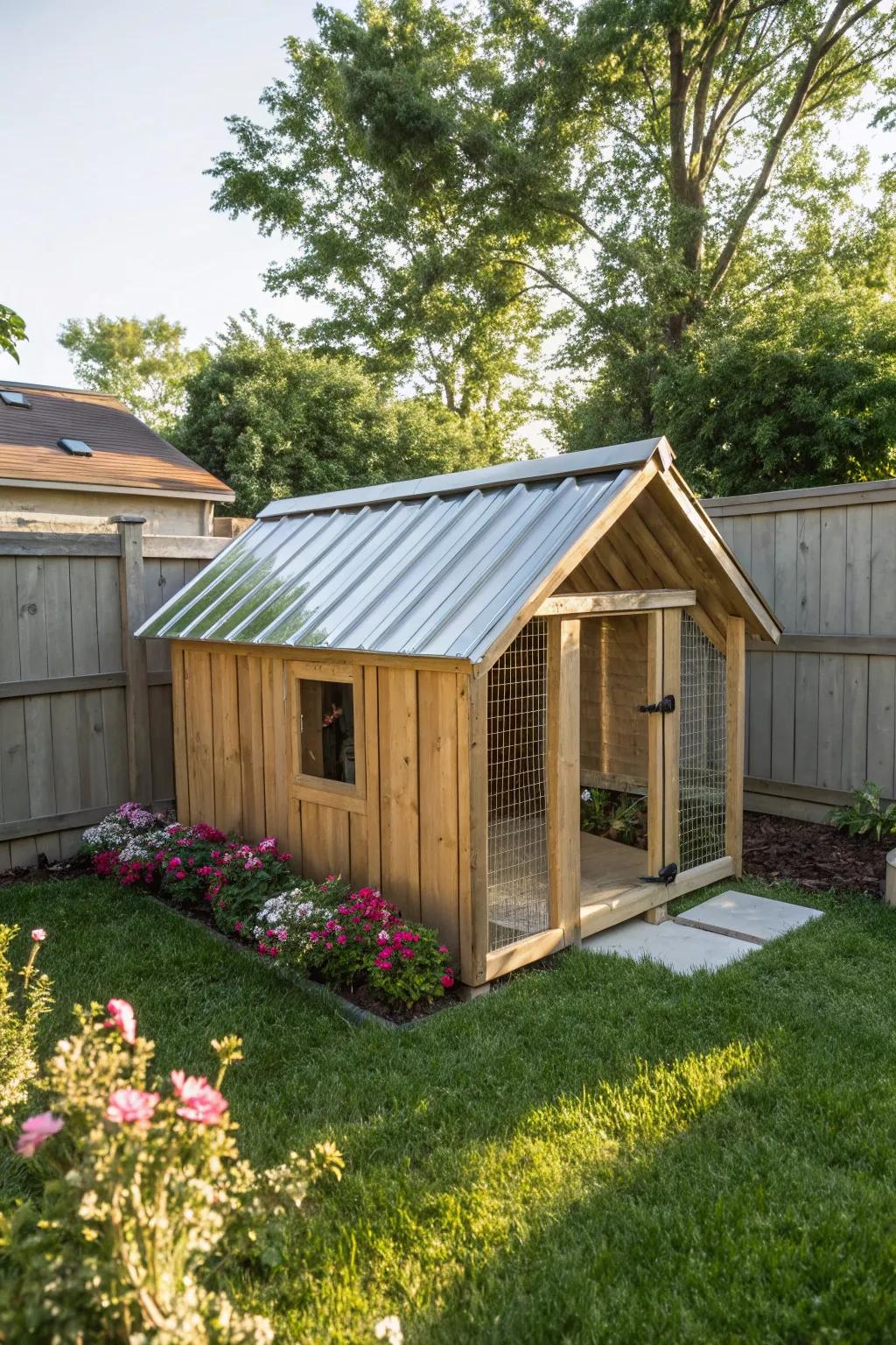 A reflective roof providing relief from the summer heat.