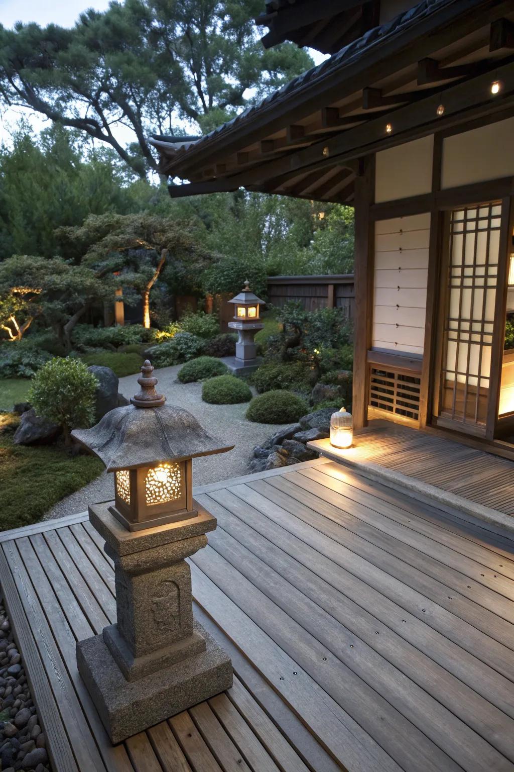 Illuminate your deck with integrated lighting features.