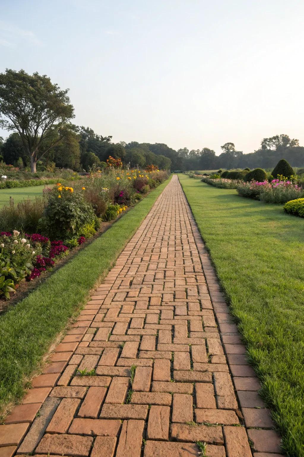 Organize your garden with a sleek brick ground divide.