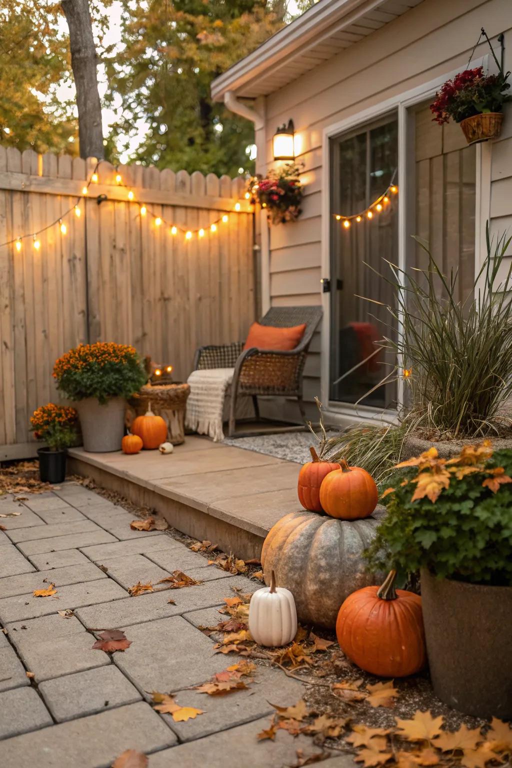 Seasonal decorations keep your patio fresh and festive year-round.