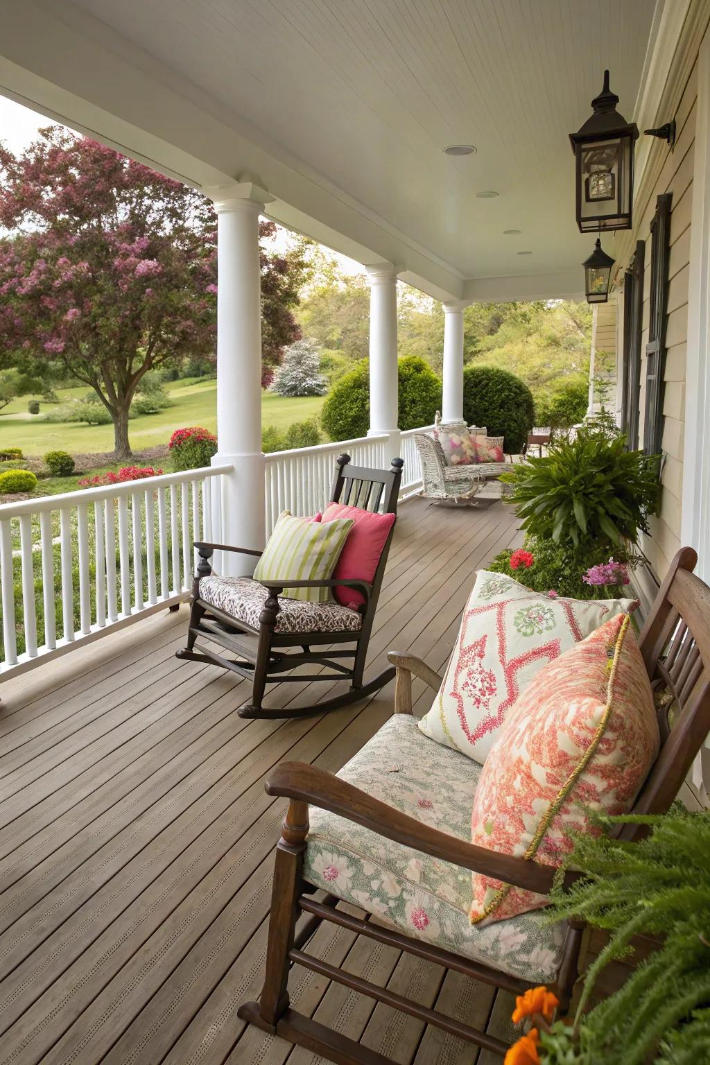 Outdoor pillows are an easy way to refresh your porch.