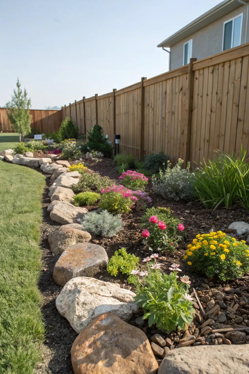 Decorative rocks offer a maintenance-free and elegant alternative to mulch.