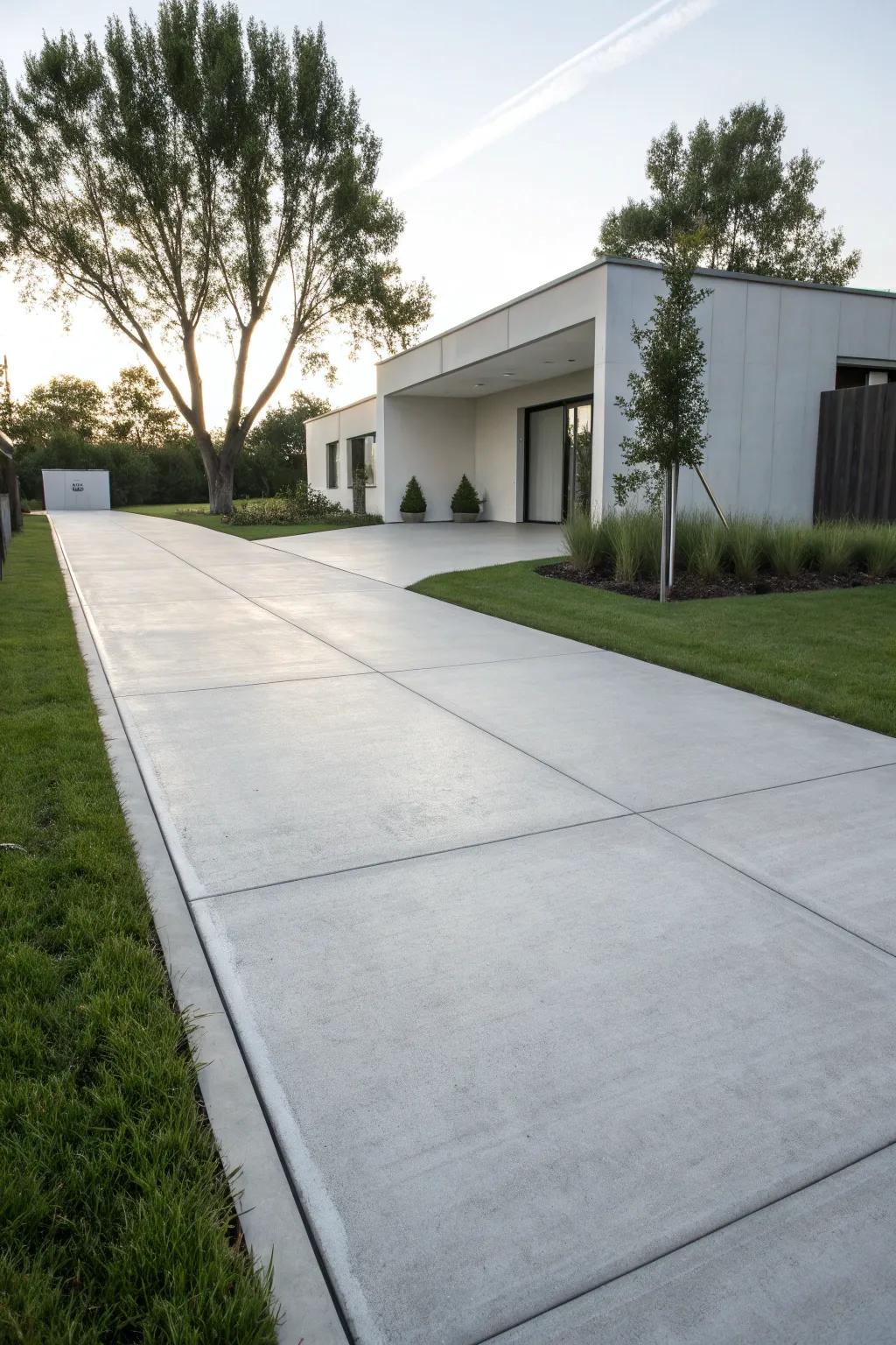 Modern concrete driveways offer sleek and timeless beauty.