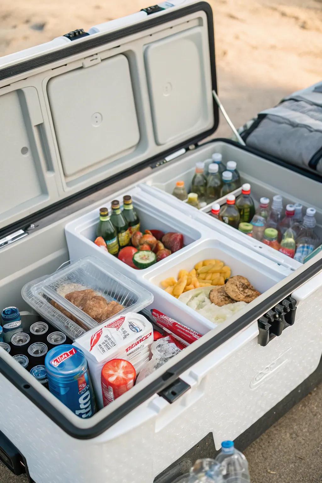 Customize your cooler space with adjustable dividers.
