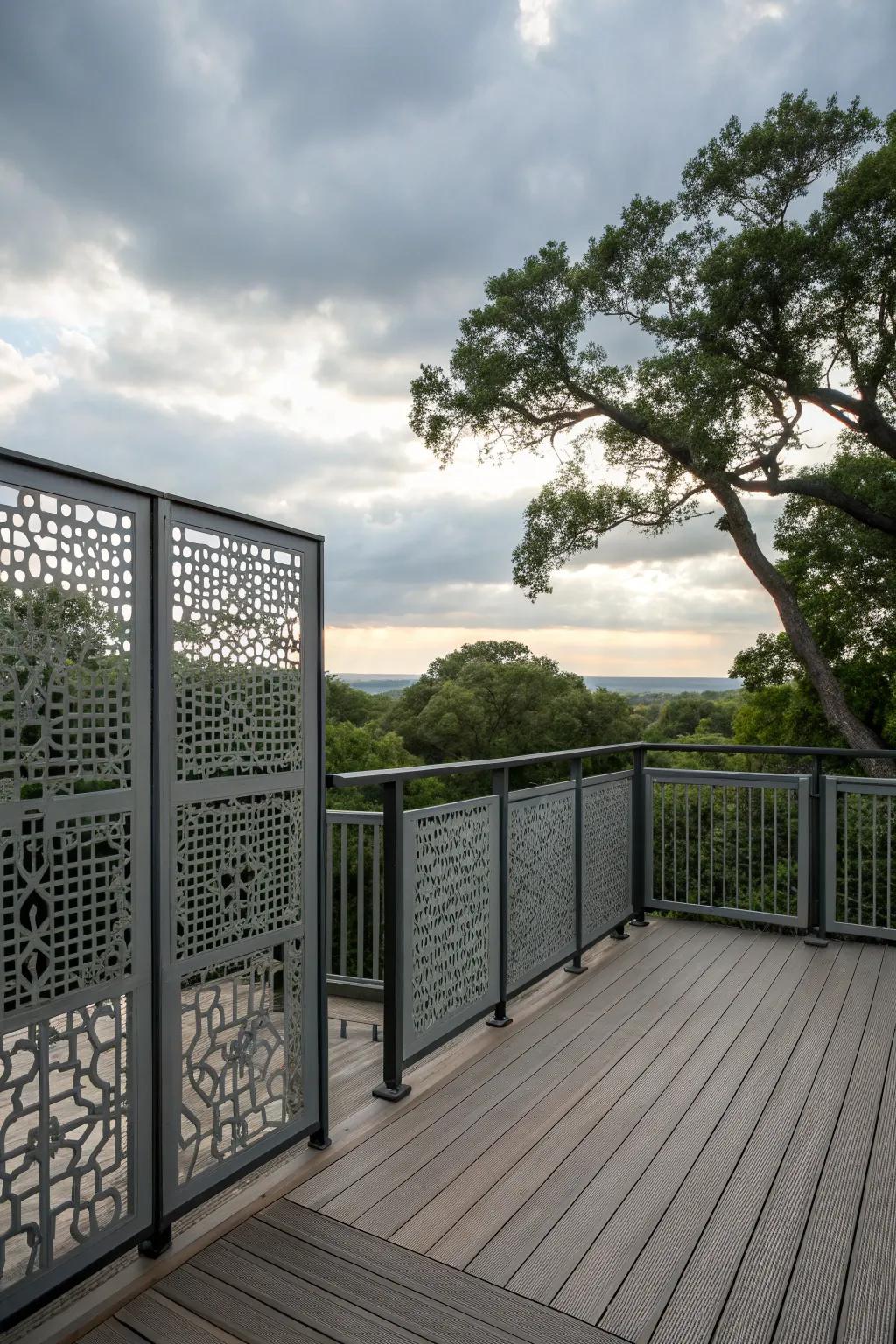 Privacy screens offer seclusion while maintaining style.
