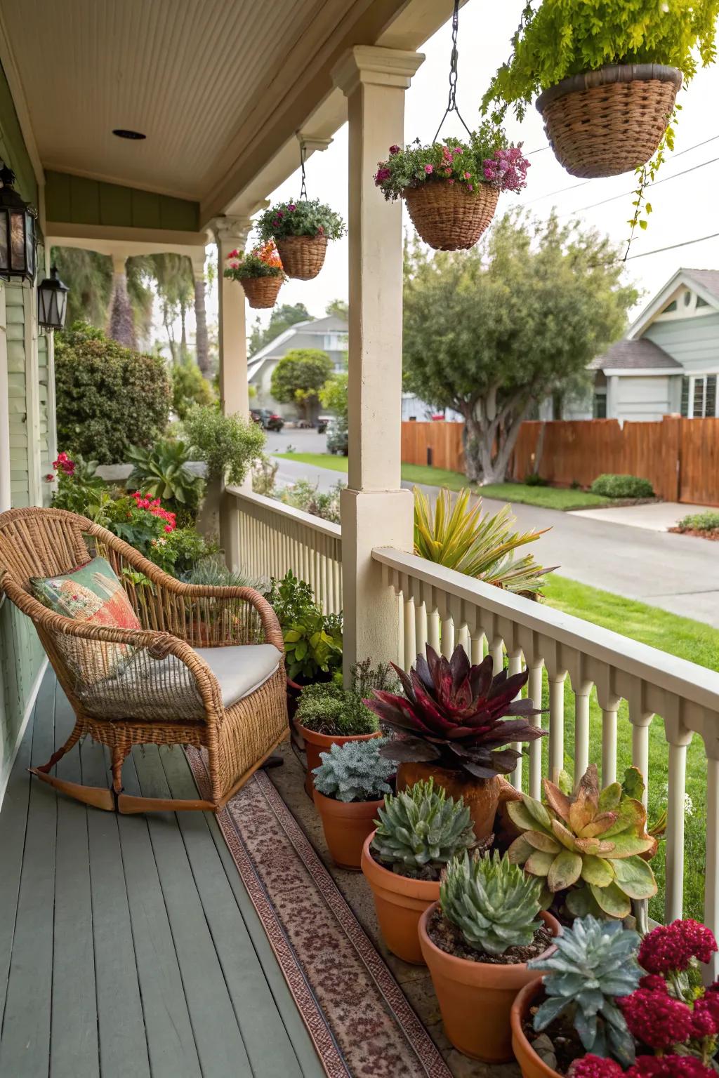 Architectural plants like succulents add beauty and intrigue.