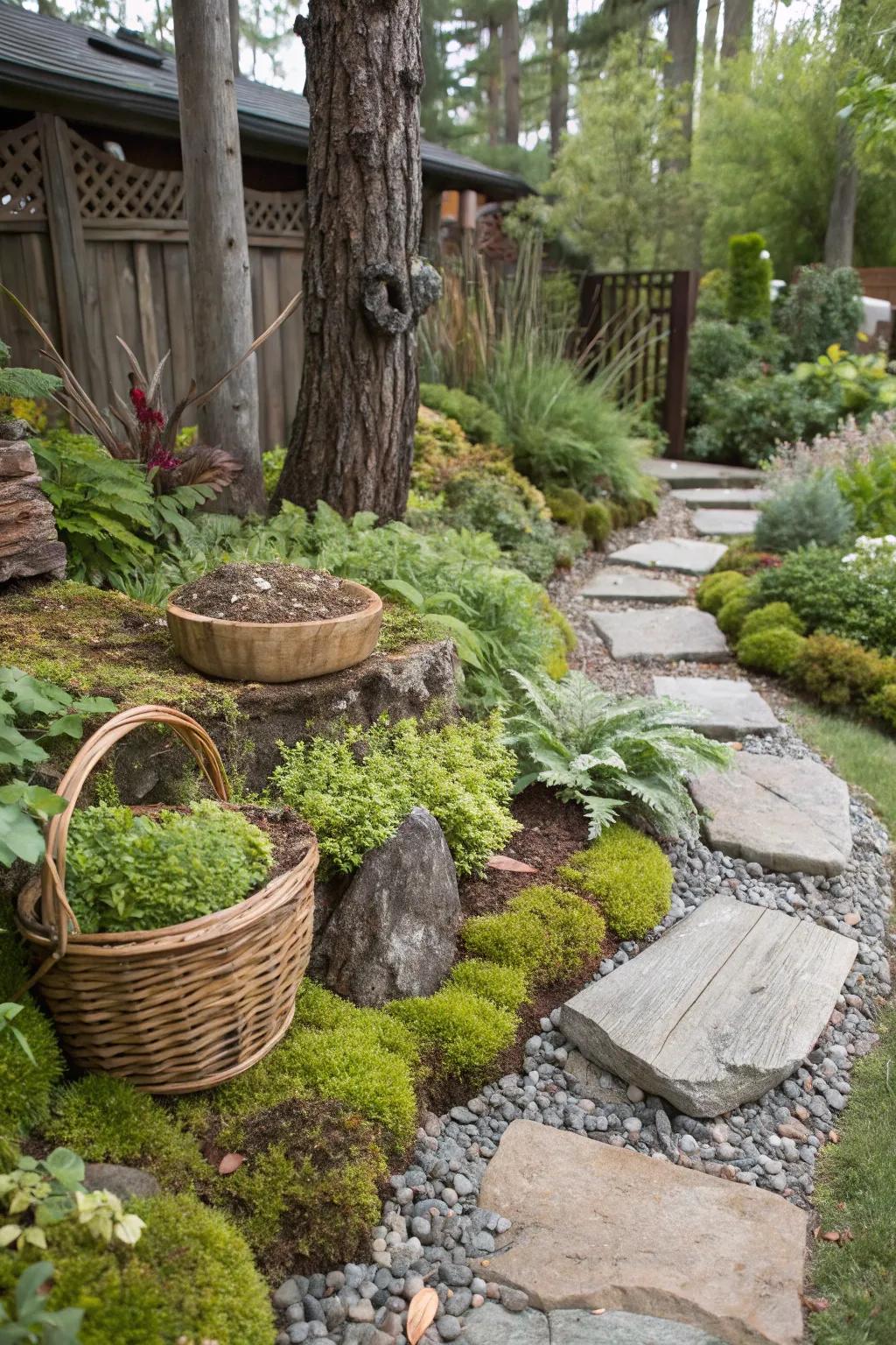Mixed textures create a visually dynamic landscape.
