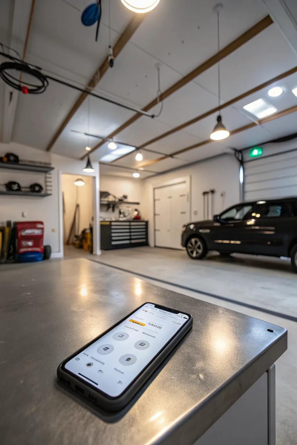 Smart lighting: control your garage lights with just a tap.