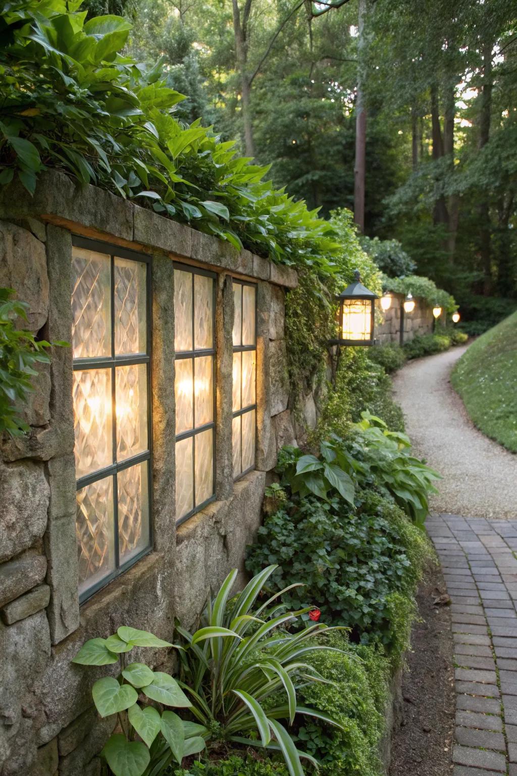 Glass panels add elegance and openness to garden designs.