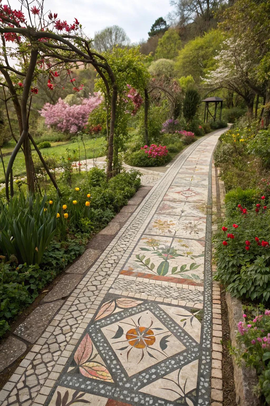 Seasonal themes add a dynamic and festive touch to this path.