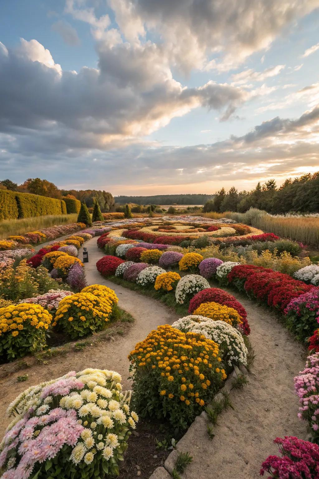 A playful mums maze for garden fun.