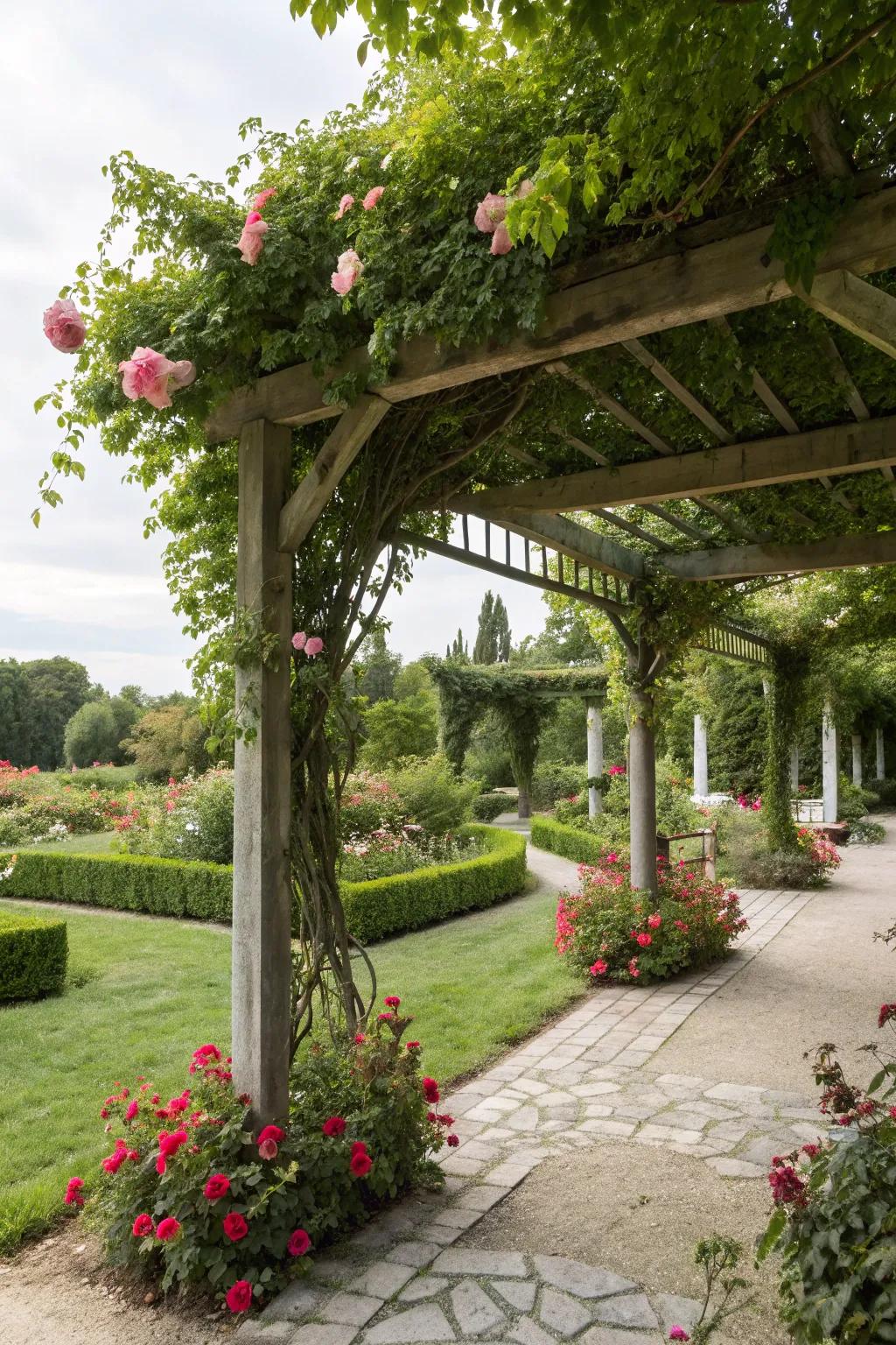 A natural pergola offering shade and beauty.