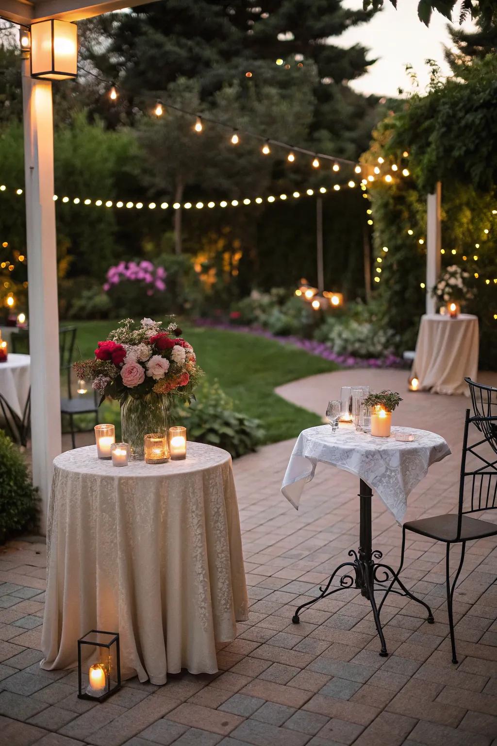 A romantic bistro-style patio perfect for intimate dinners.