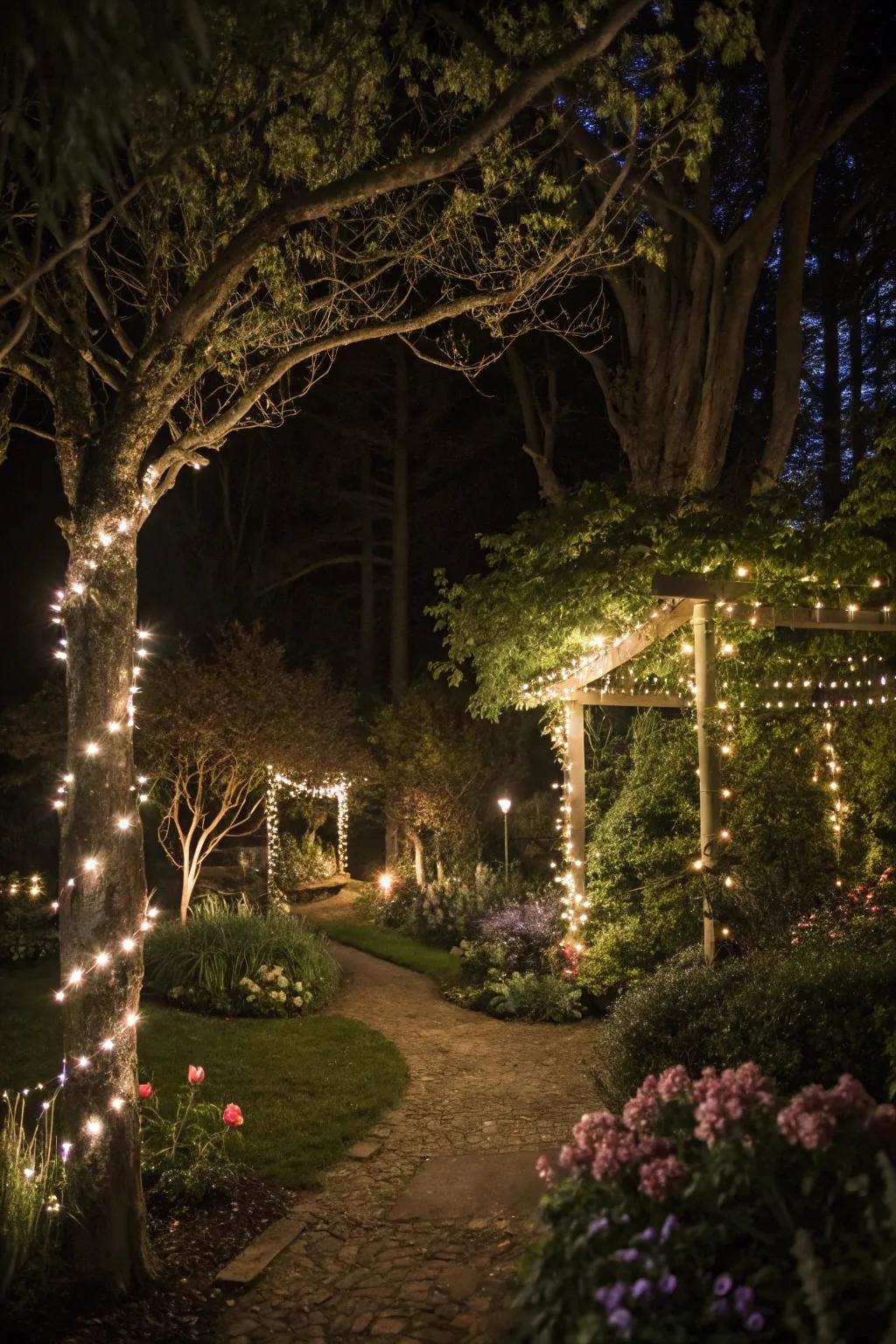 Fairy lights add a touch of magic to any garden.