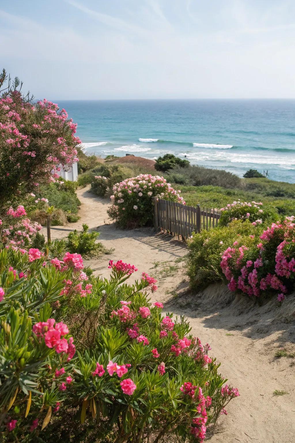 Enhance coastal beauty with resilient oleanders.