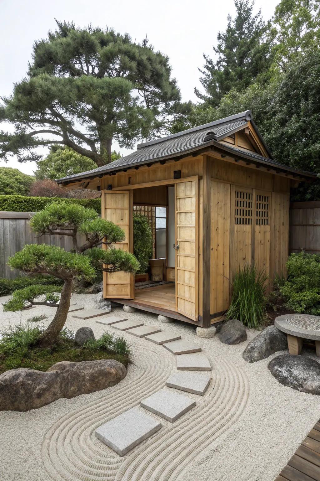 Find peace in a zen garden retreat.