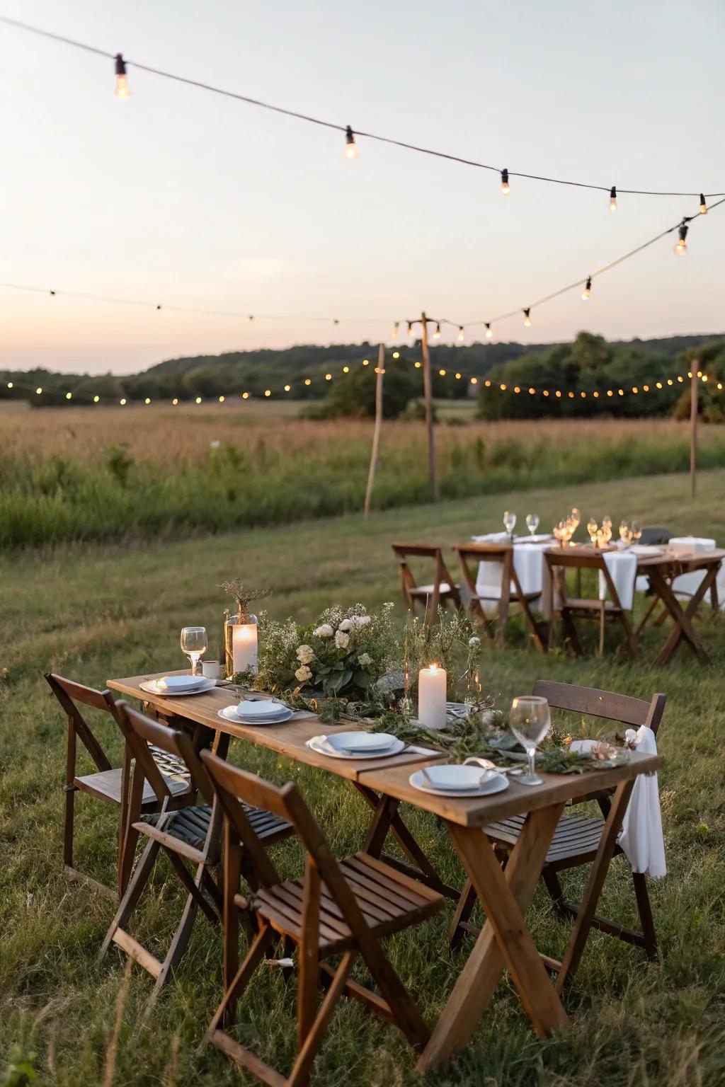 A pop-up dinner in a field that invites adventure and wonder.
