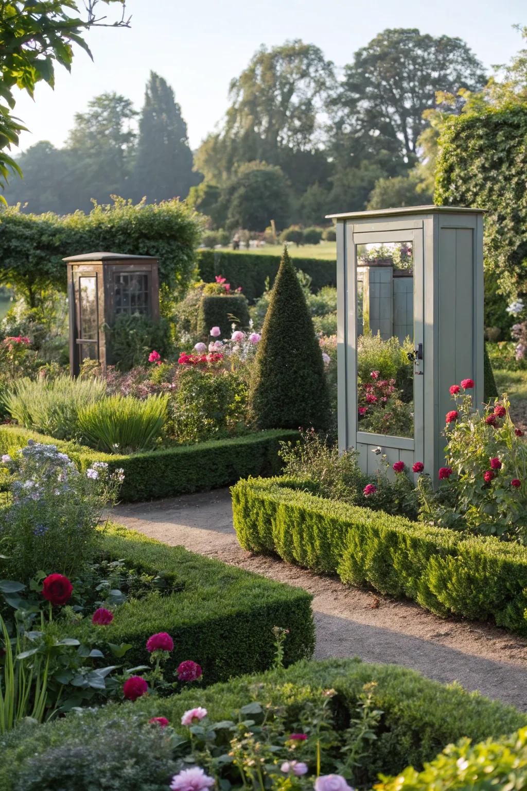 Mirrors can create illusions and divert attention from utility boxes.