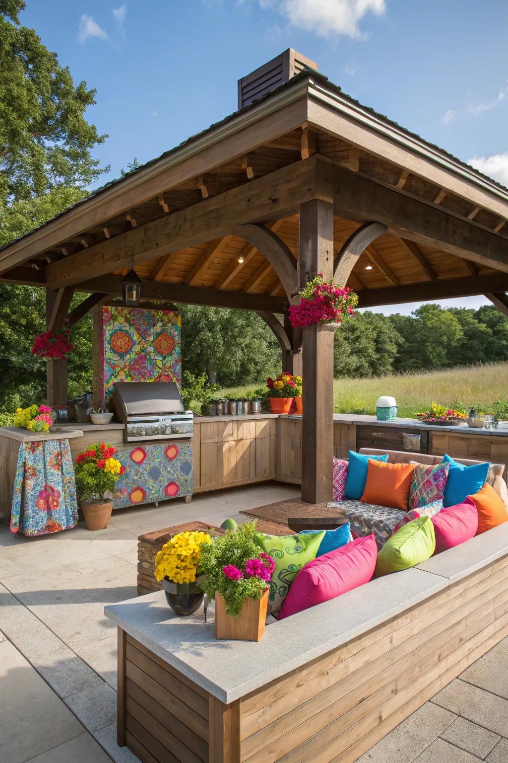 Add a splash of color to invigorate your outdoor space.