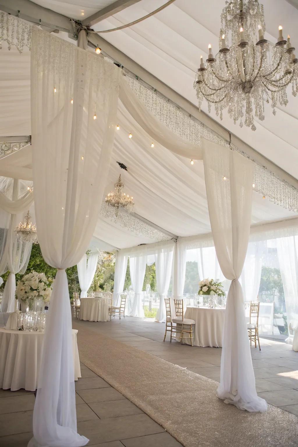 All-white elegance for a serene celebration.
