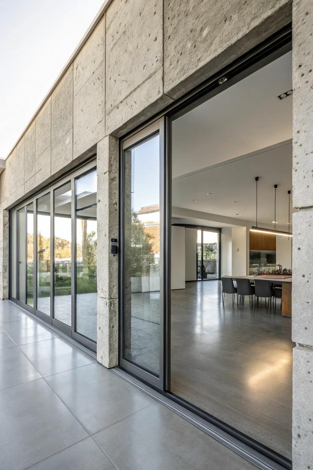 Achieve urban cool with concrete-framed doors.