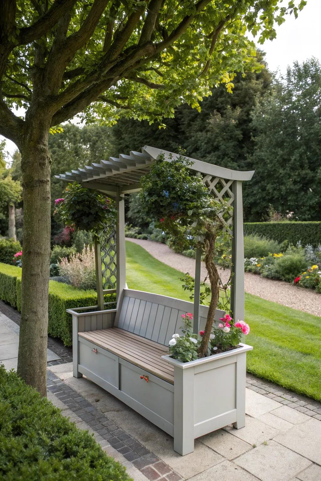 A multi-functional bench that is both practical and stylish.
