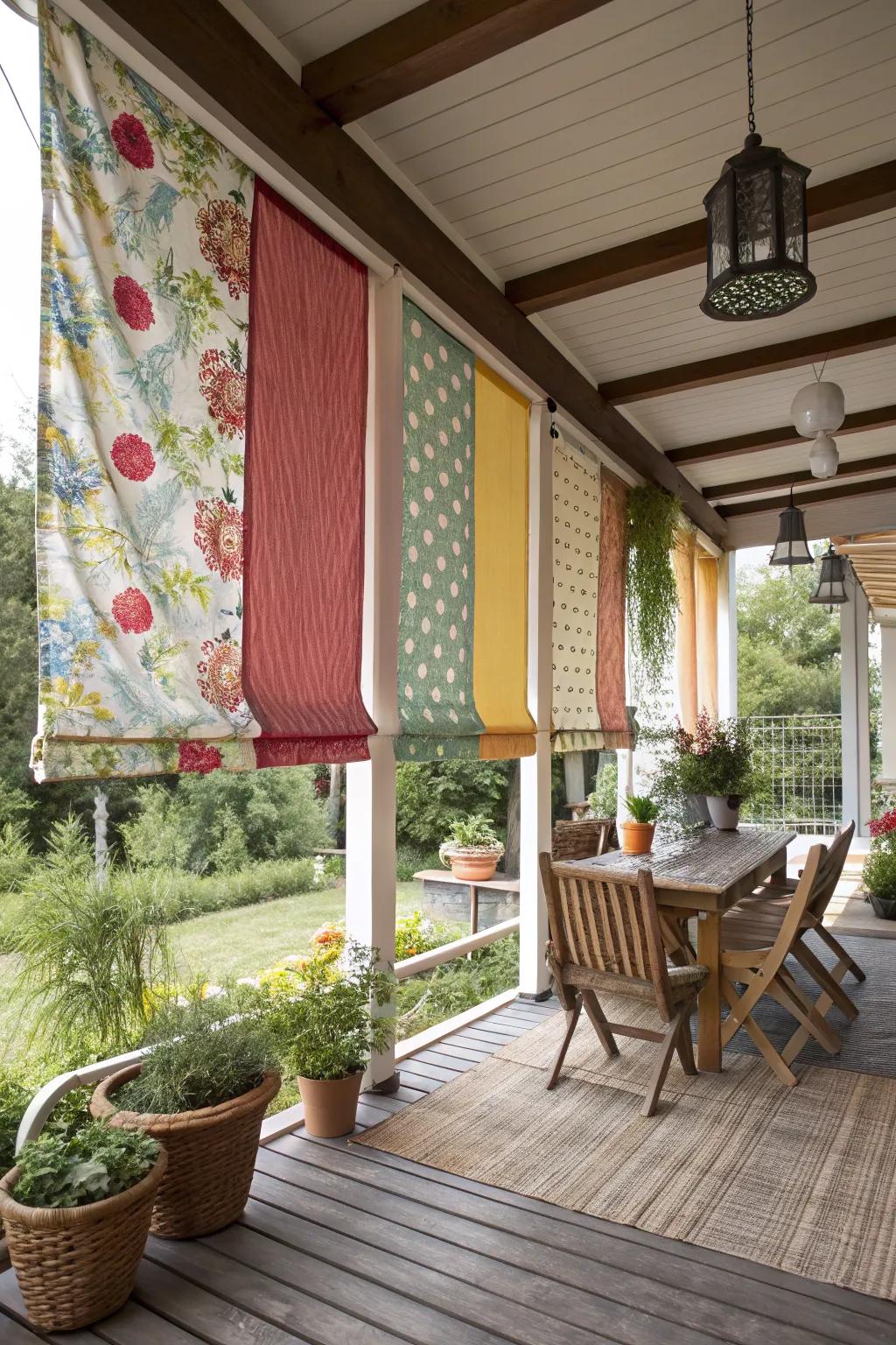 DIY blinds add a personal, creative flair to your patio.