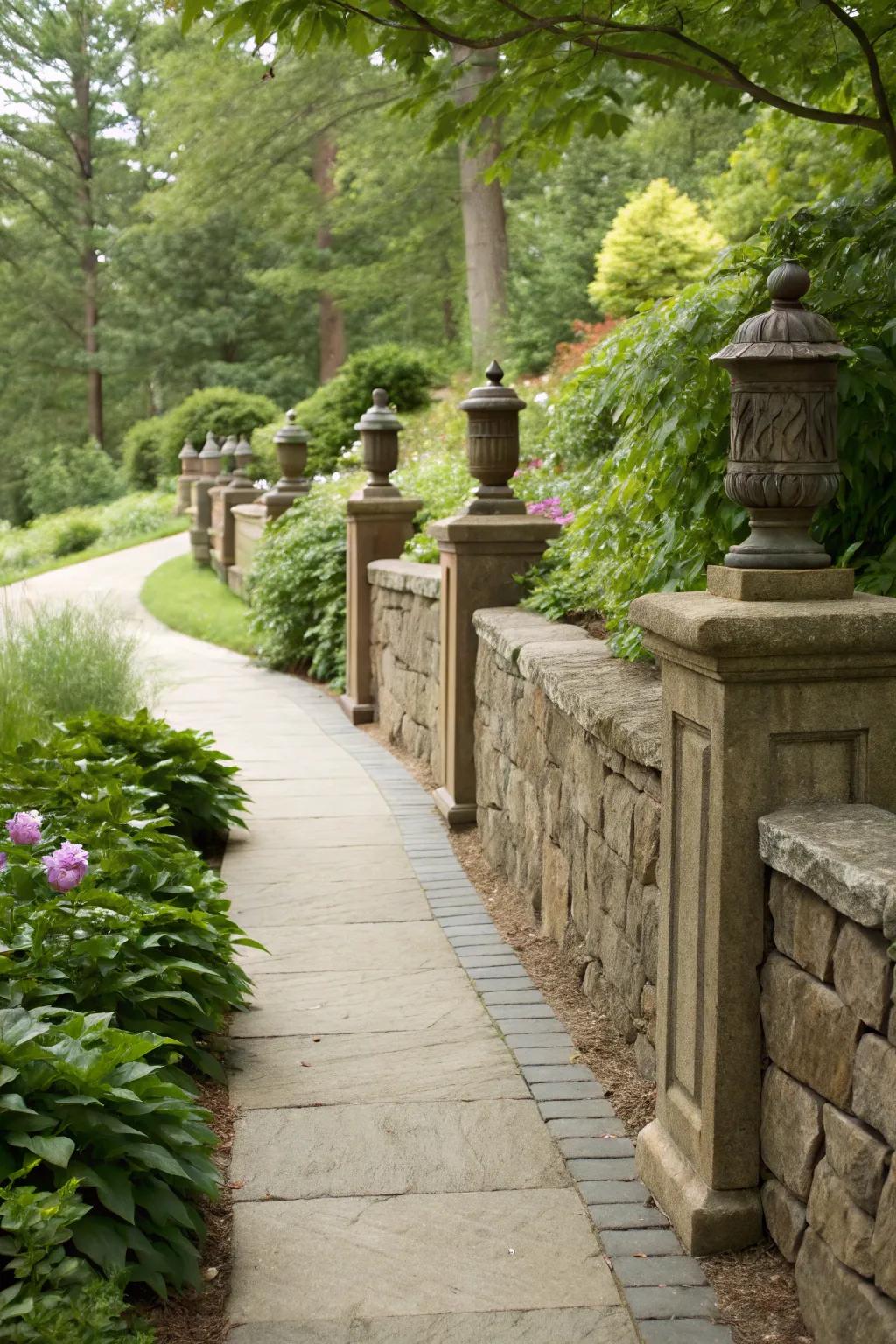 Add a touch of elegance with decorative end posts on your retaining wall.