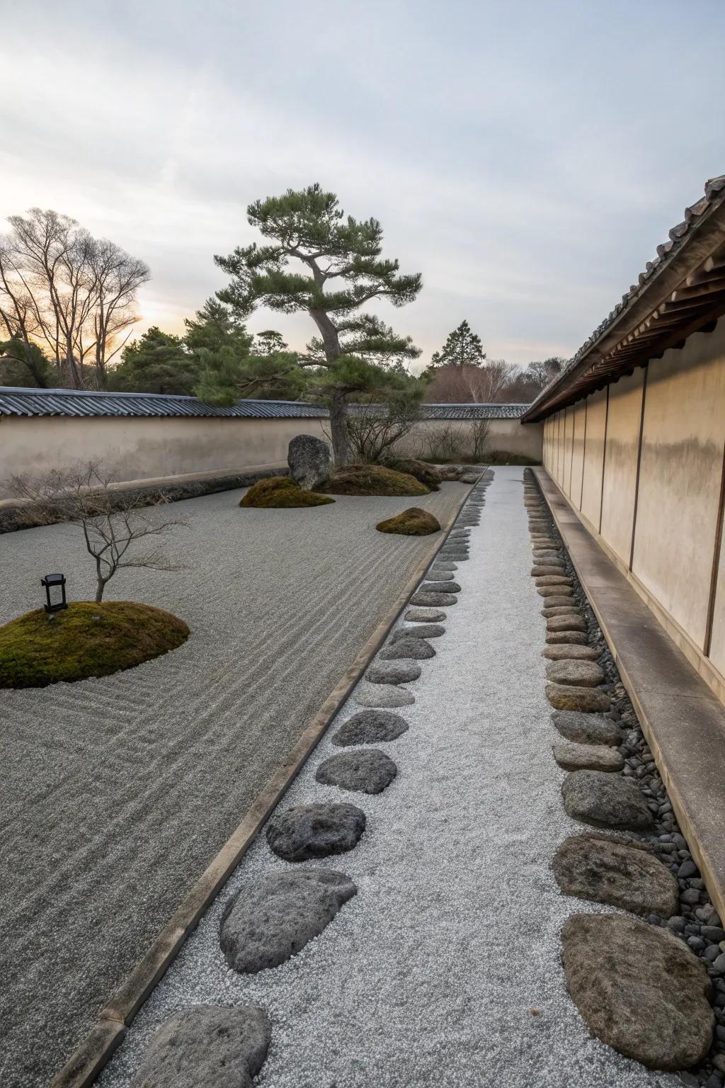 Find peace with a Japanese Zen-inspired garden path.