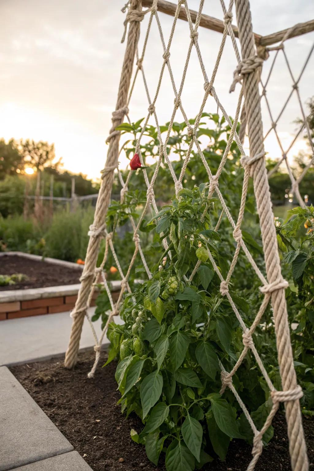 DIY rope trellises offer a customizable and creative solution.