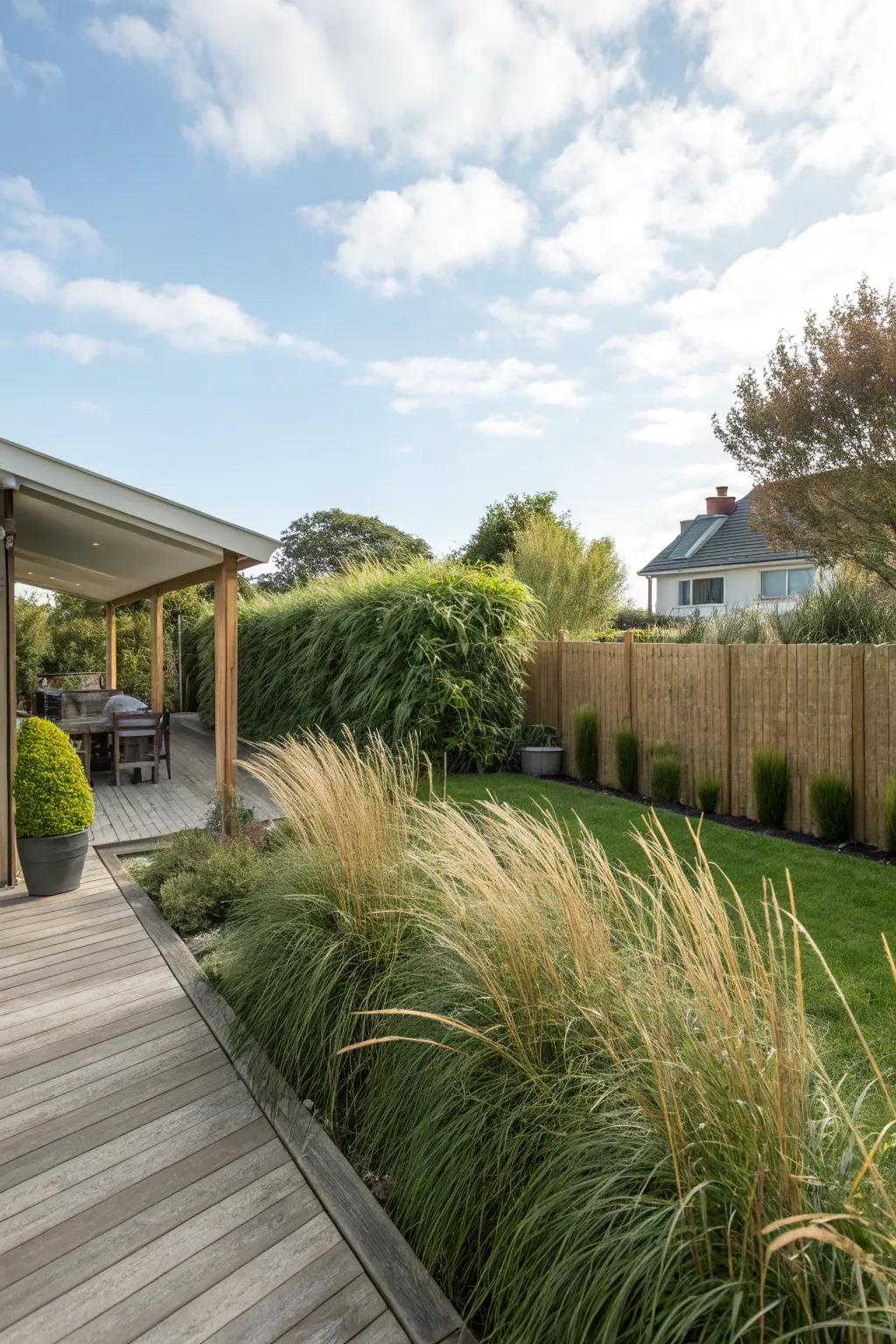 A living fence offers privacy and a natural aesthetic.