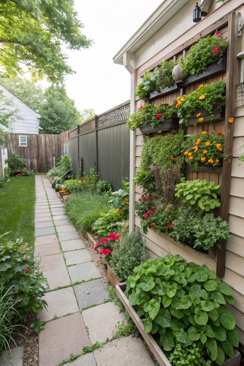 Vertical gardens combine play with learning and nature.