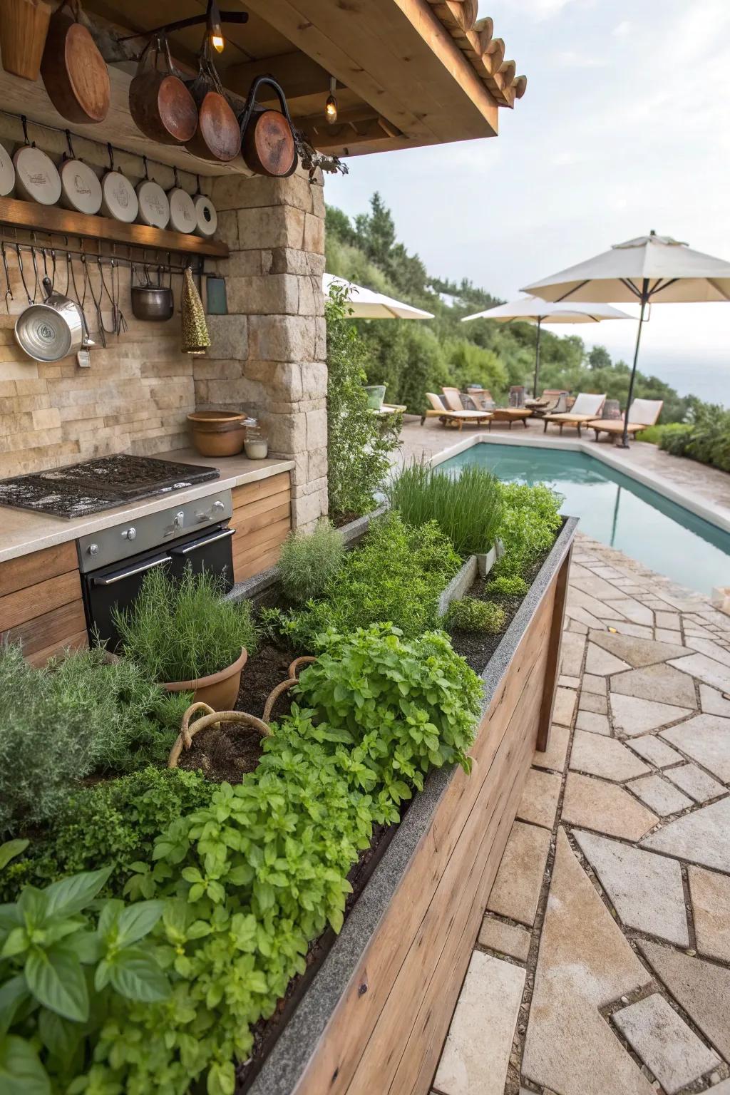 Enhance your BBQ flavors with a lush herb garden.