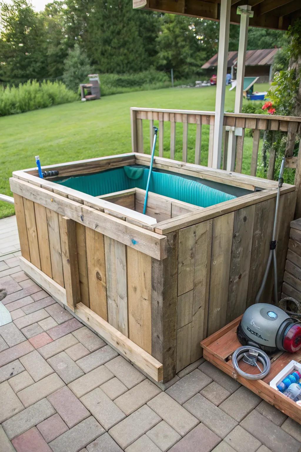 Reclaimed wood enclosures add rustic charm and sustainability.