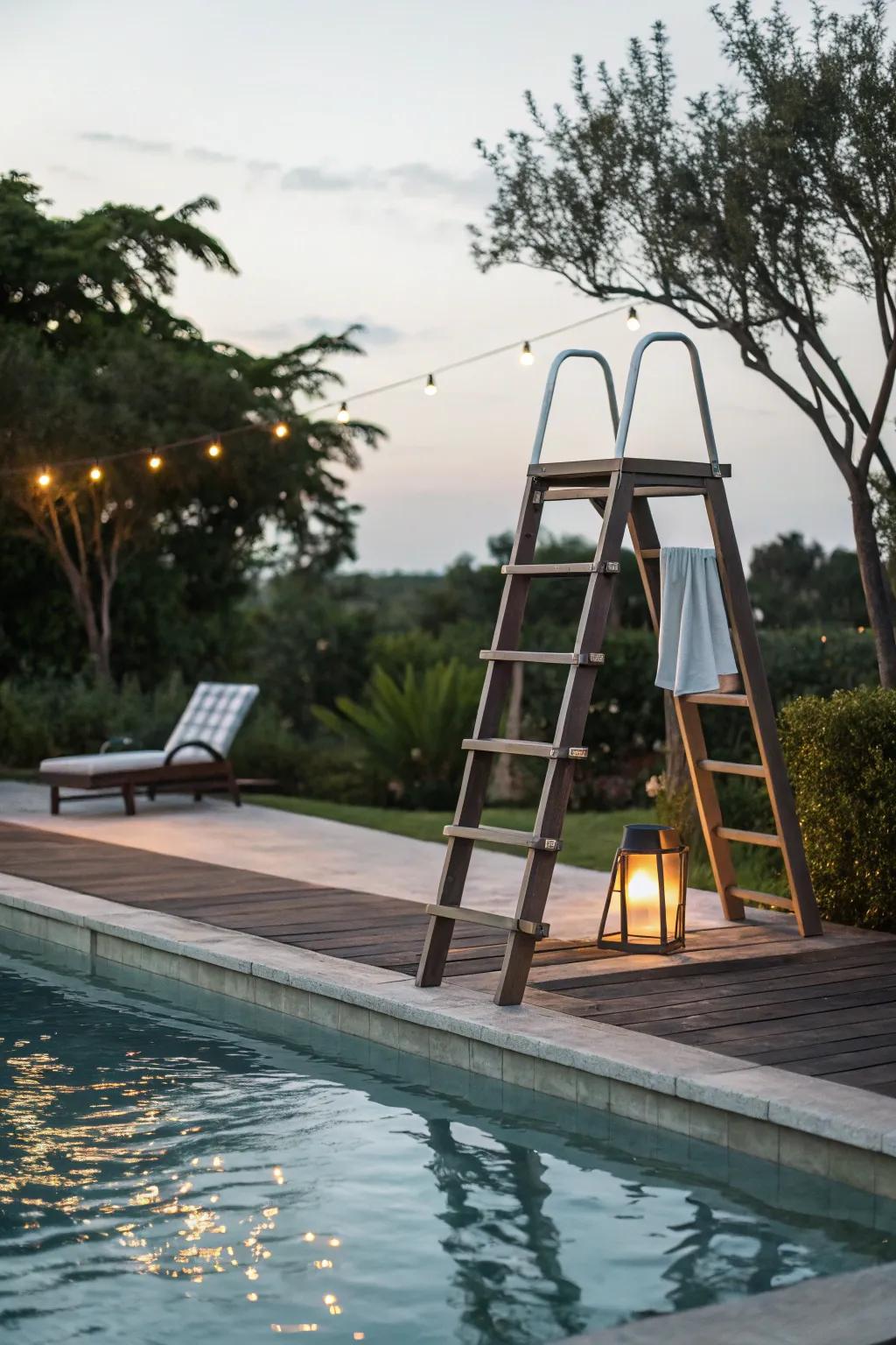 Relax and access with a bench ladder.