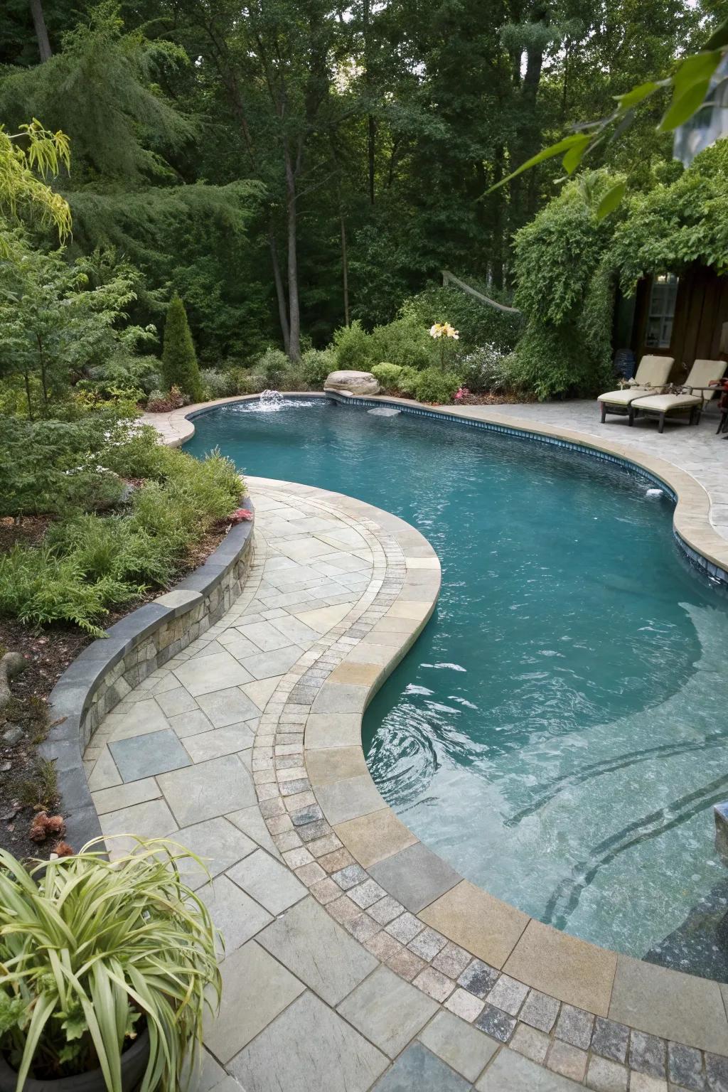 Irregular shapes create a unique pool experience.